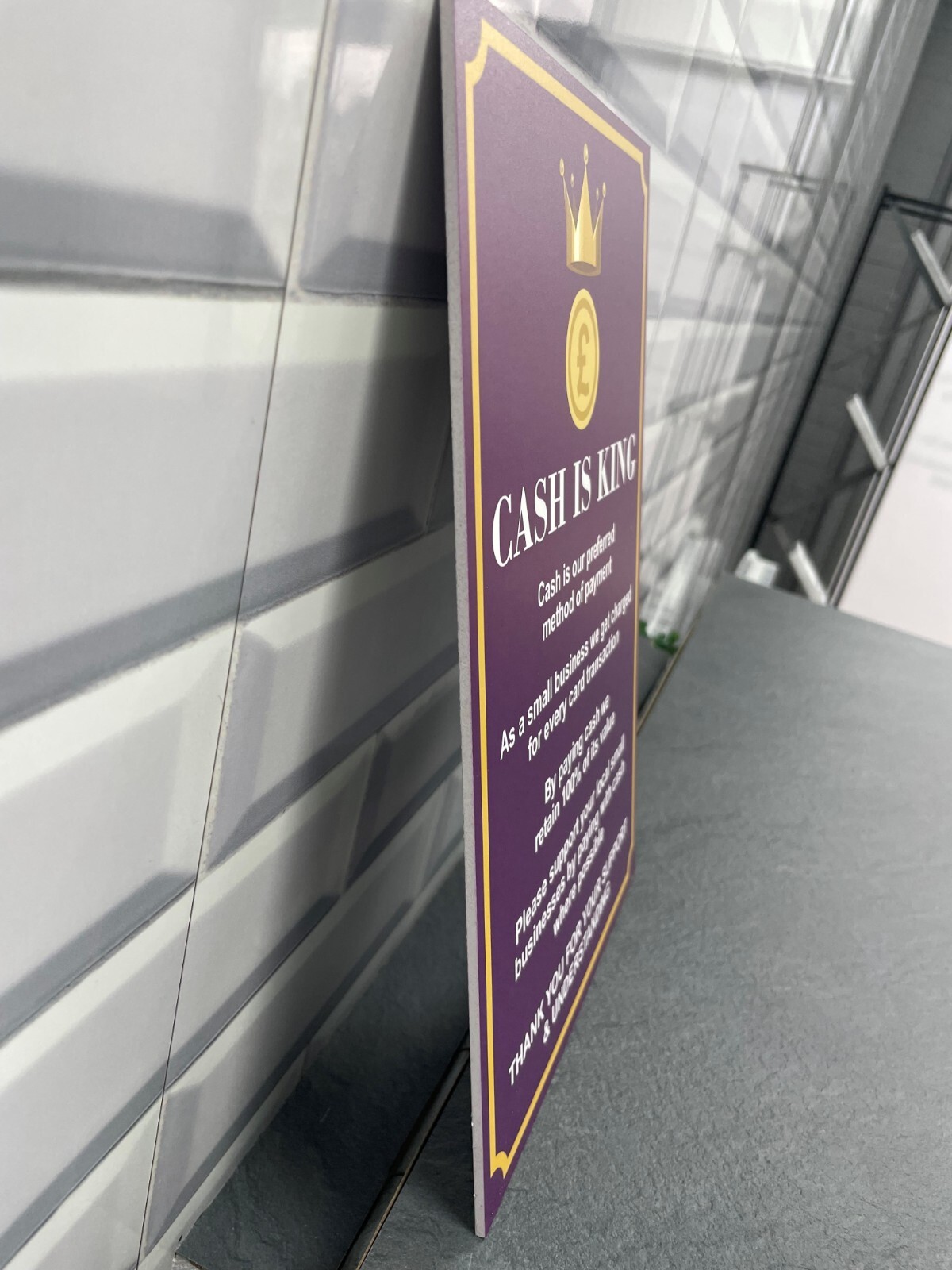 CASH PAYMENT SIGN FOR SHOP CAFE SALON BUSINESS – CASH IS KING NOTICE A4 A5 SIZE