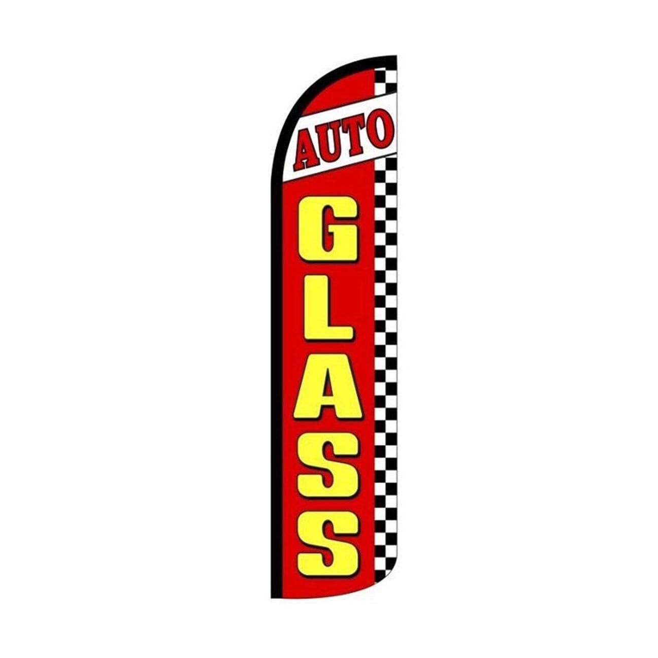 Auto Glass Swooper Flutter Windless Feather Flag | 3ft W x 11.5ft Tall
