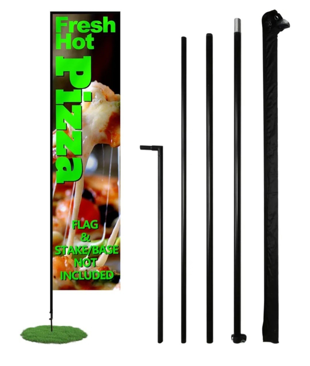 Anley Rectangle Feather Flutter Flag Pole Set -Pole Set Only- for 2.5&rsquo;x8&prime; Flags