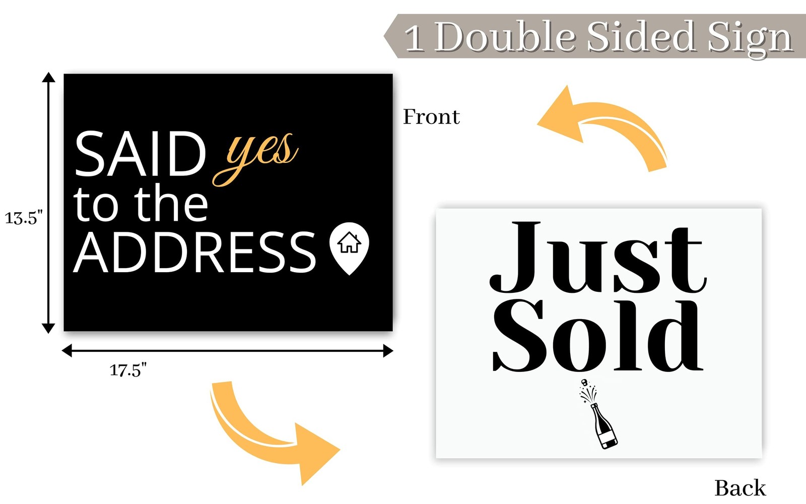 Sold Sign Real Estate – Just Sold Sign for Realtor – Said Yes to the Address …