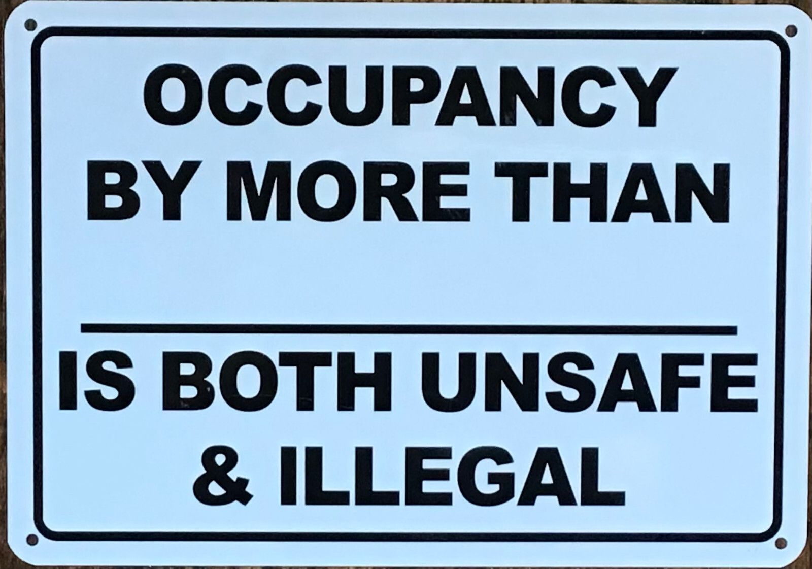 OCCUPANCY BY MORE THAN SIGN (7X10,WHITE,ALUMINUM)