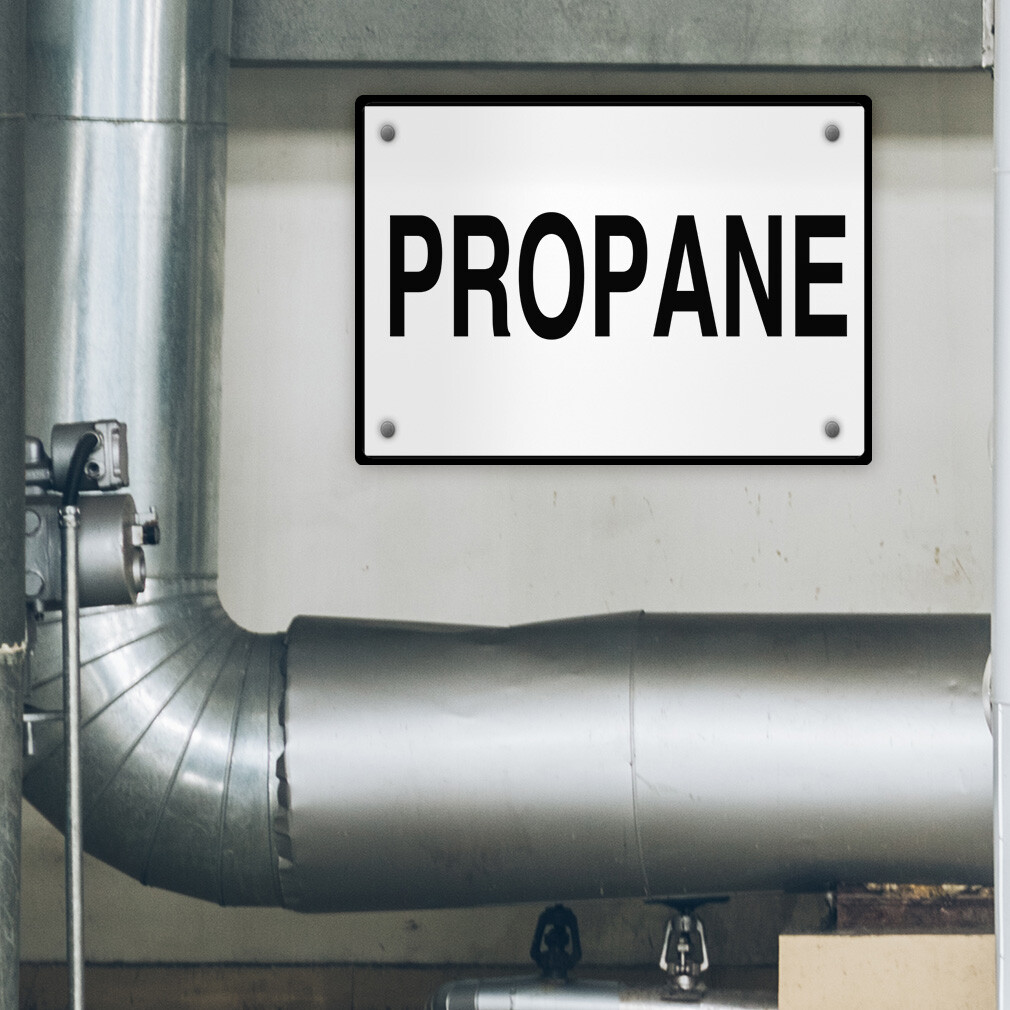 Horizontal Metal Sign Propane Hazard Flammable Weatherproof Street Signage