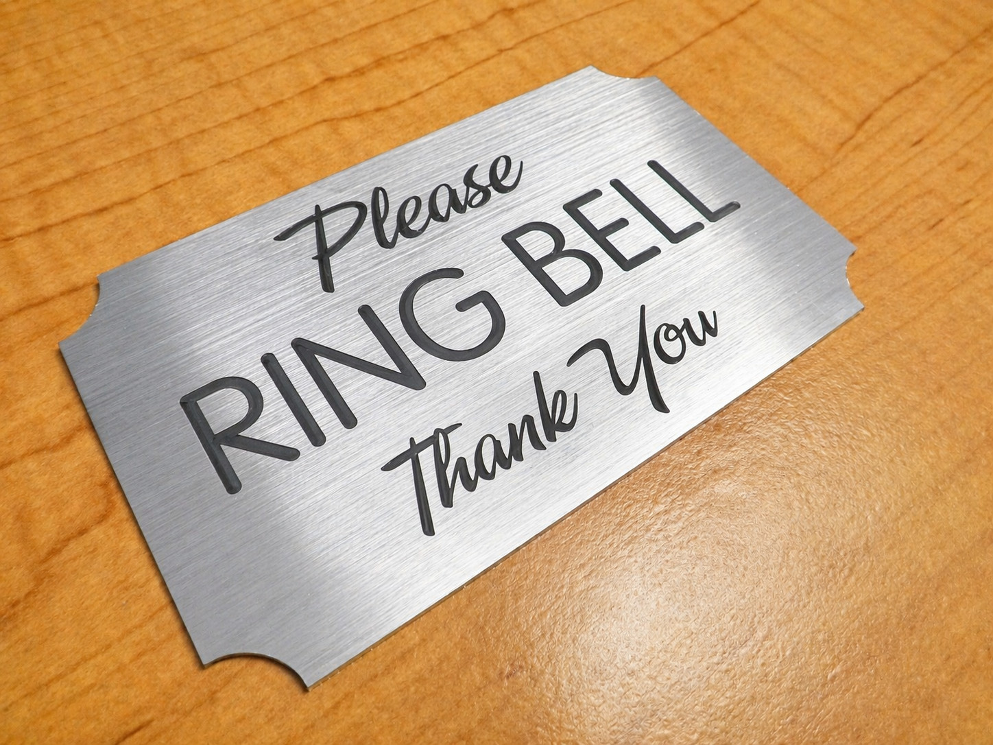 Engraved ~ Please RING BELL Silver Wall Door Sign Small Business Home Office