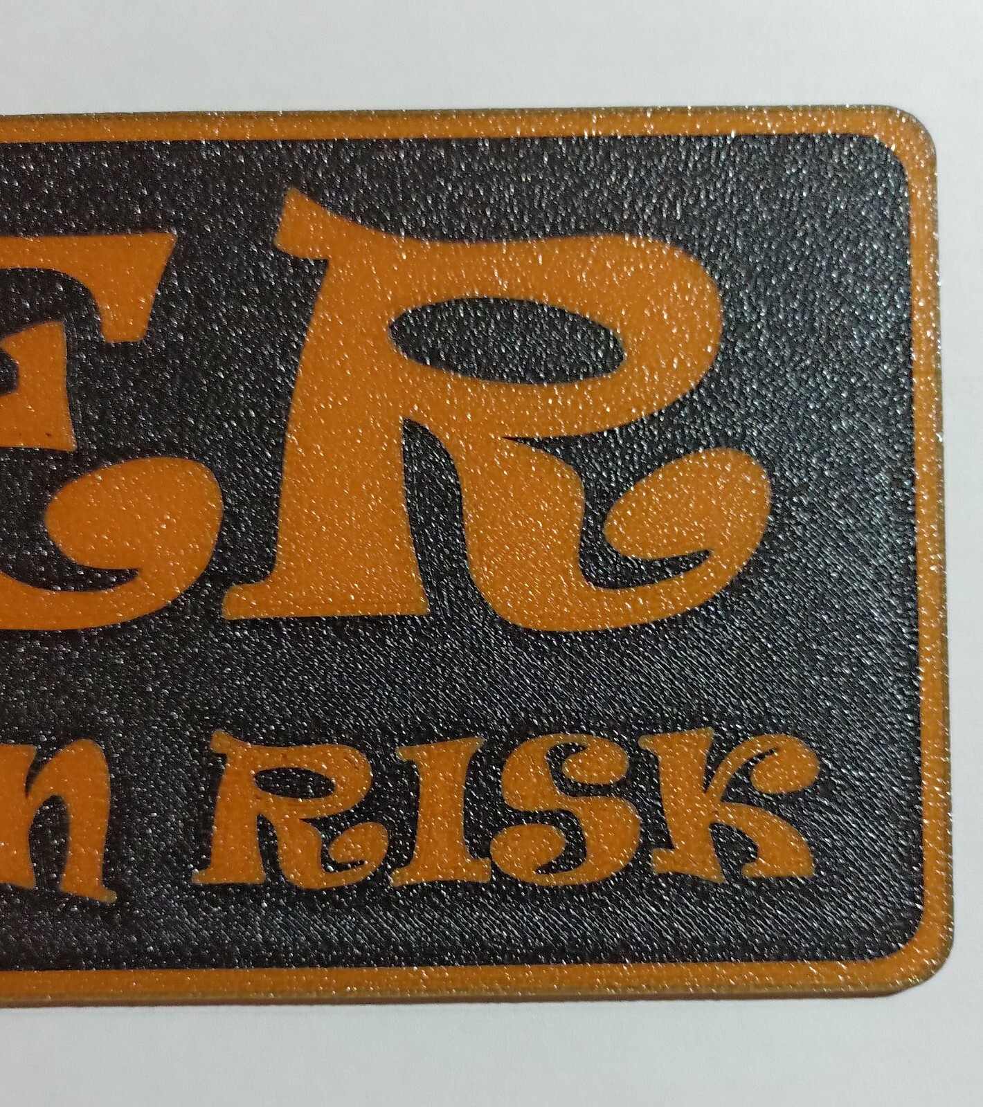 3&Prime;X9&Prime; Plastic « ENTER » Sign Black & Orangew/Adhesive Strips, Great For Halloween.