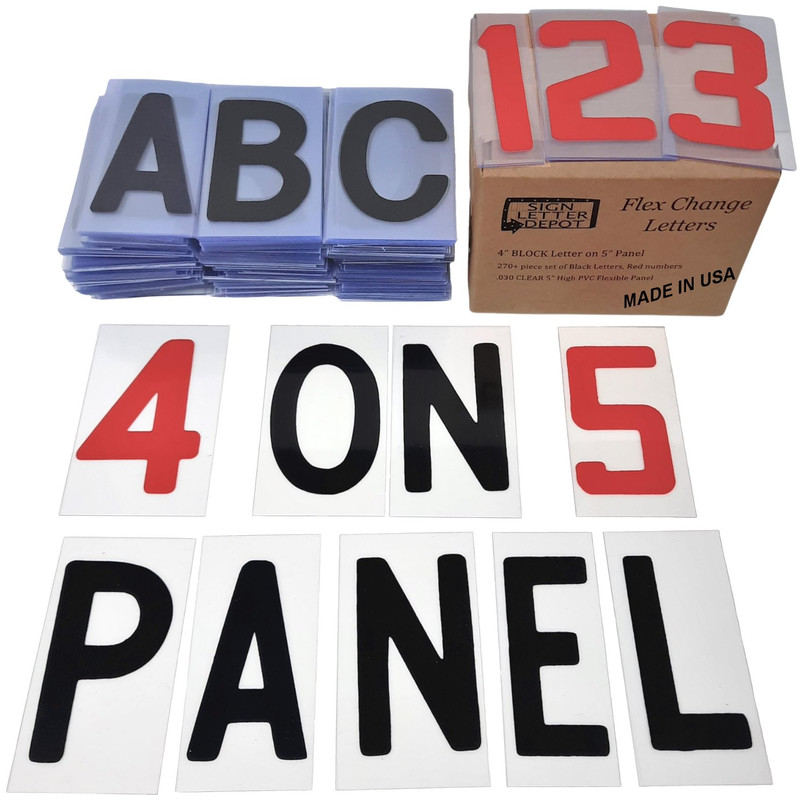 Sign Letter Depot 4 Flex Changeable Sign Letters On 5 Clear Panels Black