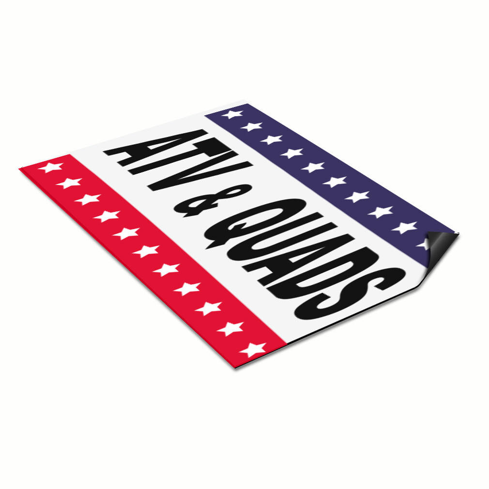 Car Magnet Set of 2 Atv & Quards Black Red Blue Auto Car Repair Shop