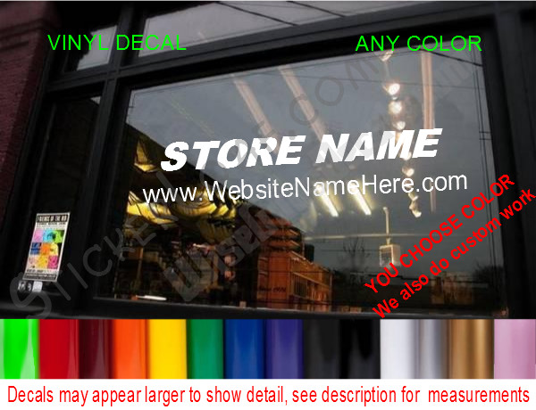 CUSTOM STORE DECAL BUSINESS NAME DOOR Window sticker Restaurant Deli Shop Salon