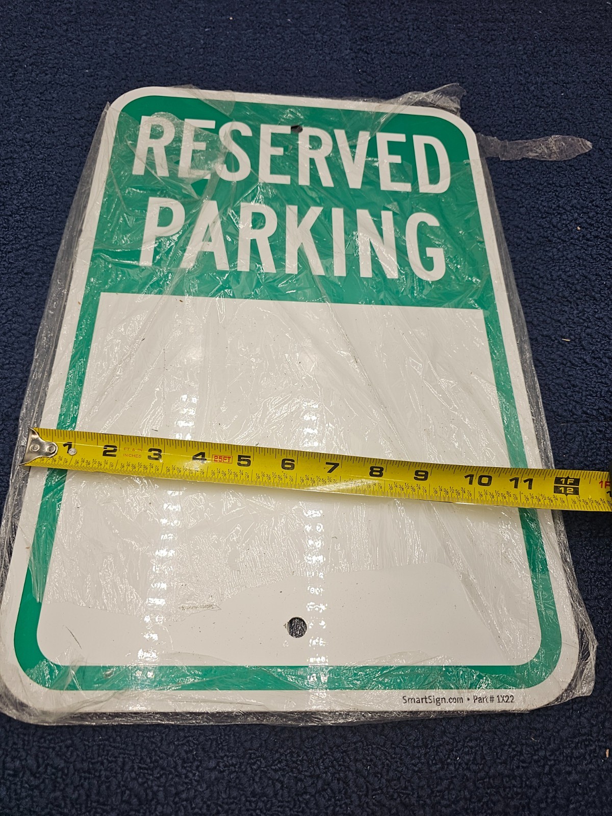 (QTY 2) SmartSign 1X22 Blank Reserved Parking Write-On Sign Metal 12&Prime; x 18&Prime;,