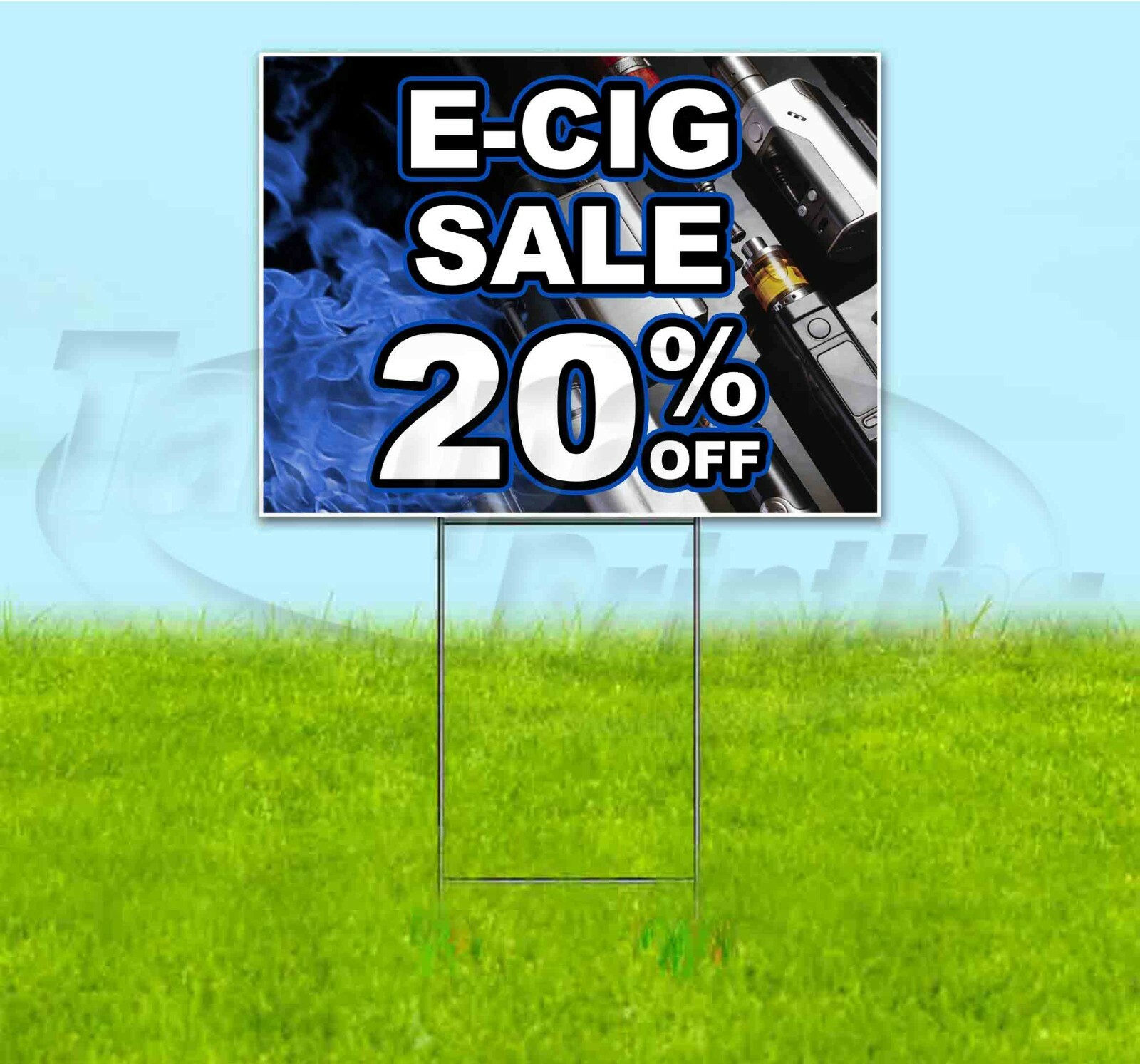 E-CIG SALE 20% OFF 18×24 Yard Sign WITH STAKE Corrugated Bandit USA VAPE DEALS