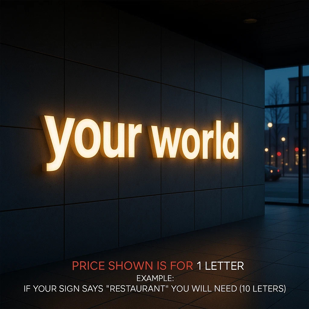 𝑵𝓙̶ Your World Custom 3D Channel Letters Illuminated & Non-Illuminated