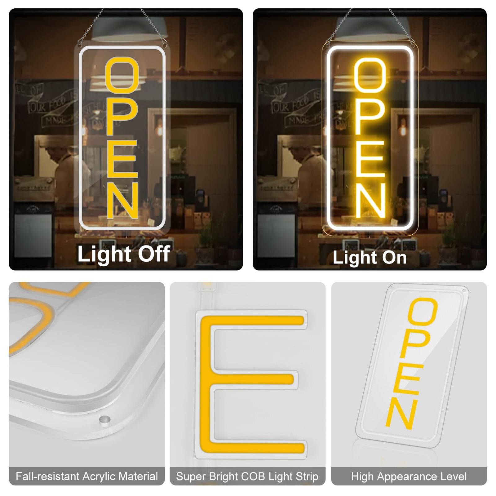 22.8&Prime;x11.8&Prime; Large LED Open Sign for Business Bar Retail Shop Light Ultra Bright