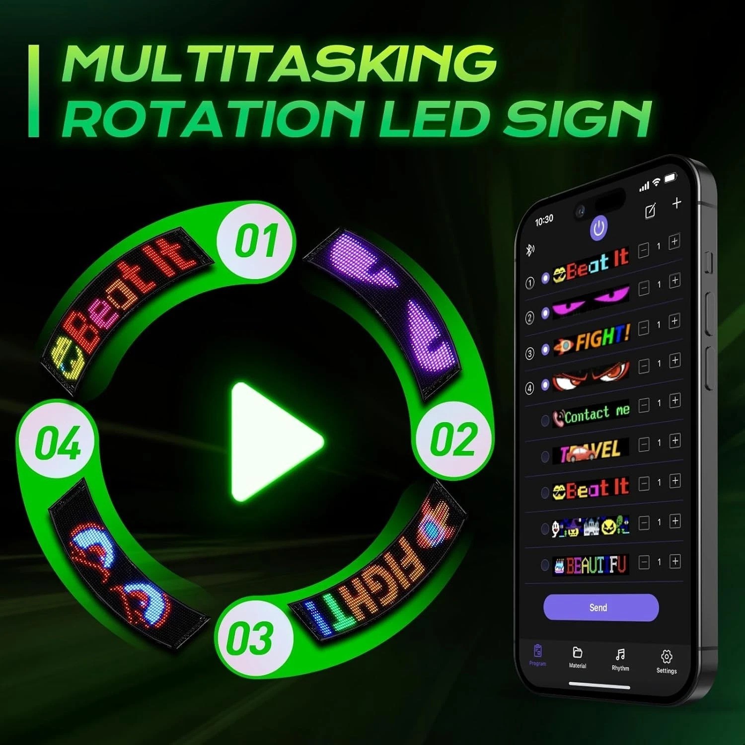 Huge Bright Programmable LED Sign，23 »x5 » Flexible Digital Scrolling LED Dis…