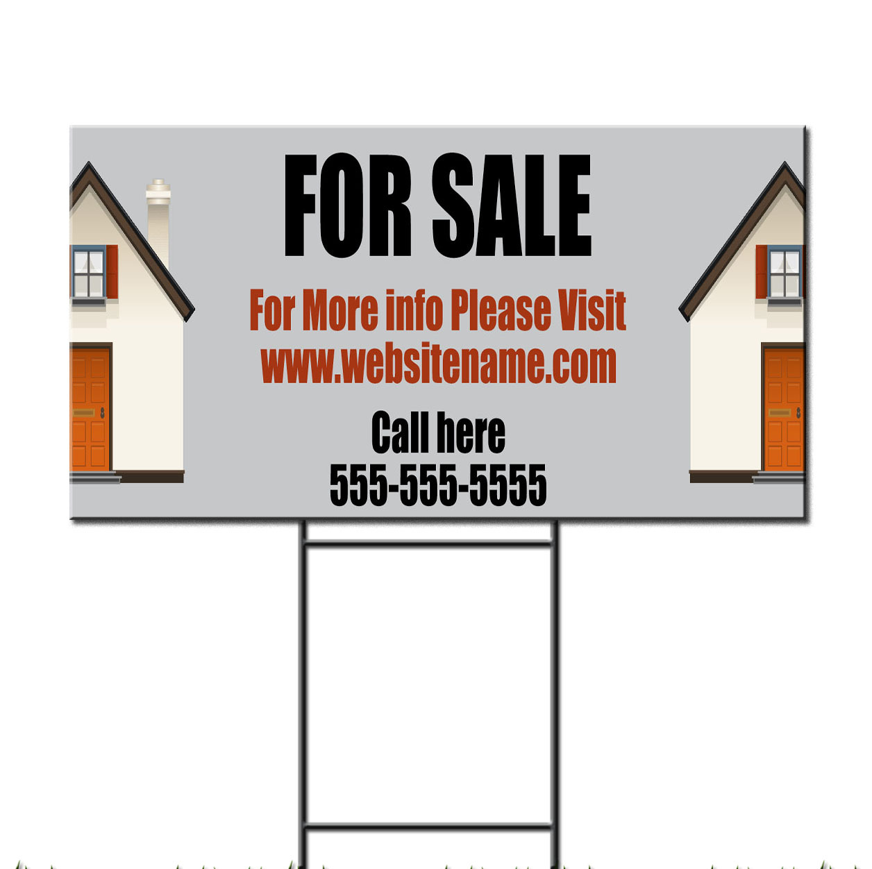 For Sale Realtor Real Estate Custom Phone Site Plastic Yard Sign /FREE Stakes