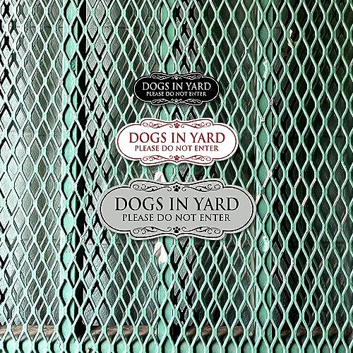 Signs ByLITA Designer Dogs in Yard Please Do Not Large (3&Prime; x 9&Prime;) Black Gold