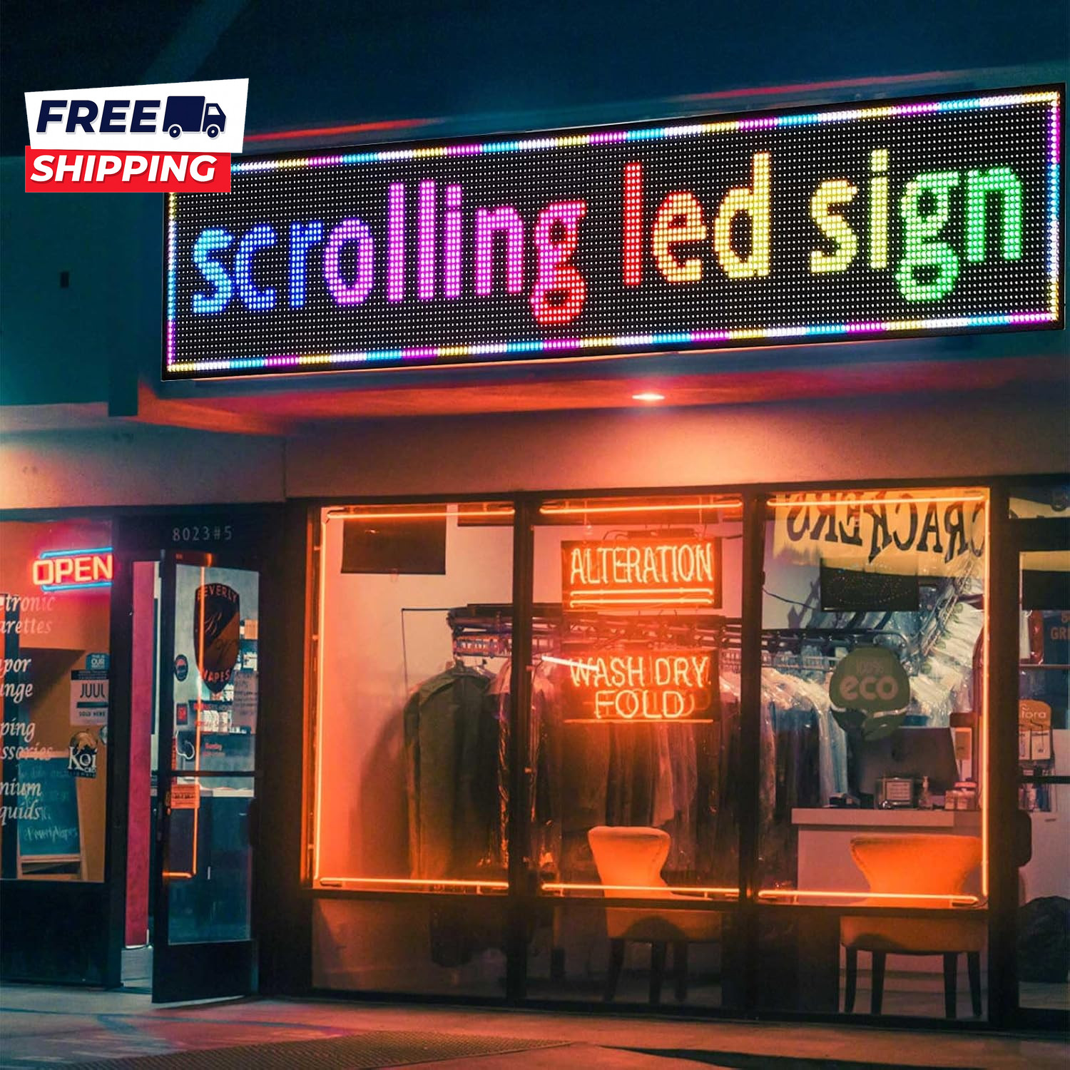 HS Outdoor Programmable Led Sign Open Neon Signs Digital Scrolling Electronic M