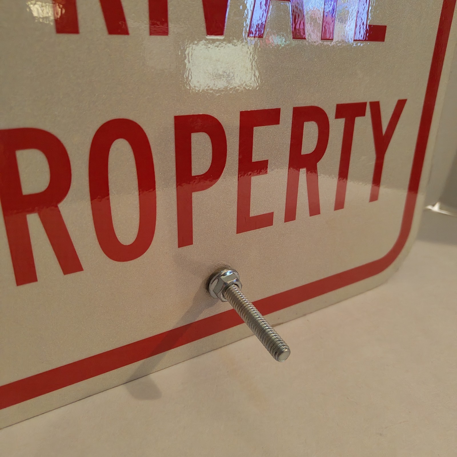No Parking Private Property Heavy Gauge Aluminum Sign with Hardware 12&Prime;x18&Prime;