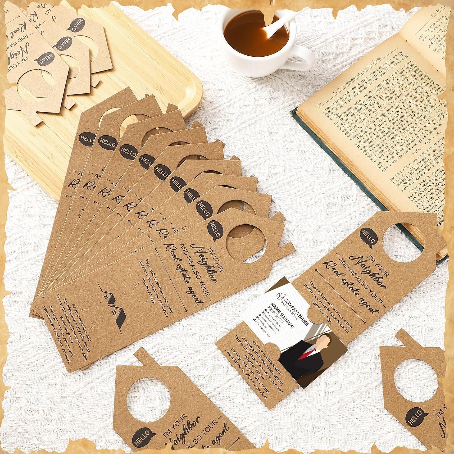 Durable 100 Pcs Open House Door Hangers – Perfect for Real Estate Promotions
