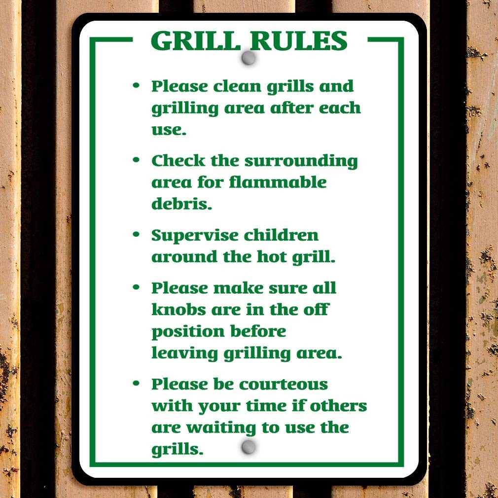 Clean Grills And Grilling Area After Use Aluminum Metal Sign 9×12 Inches