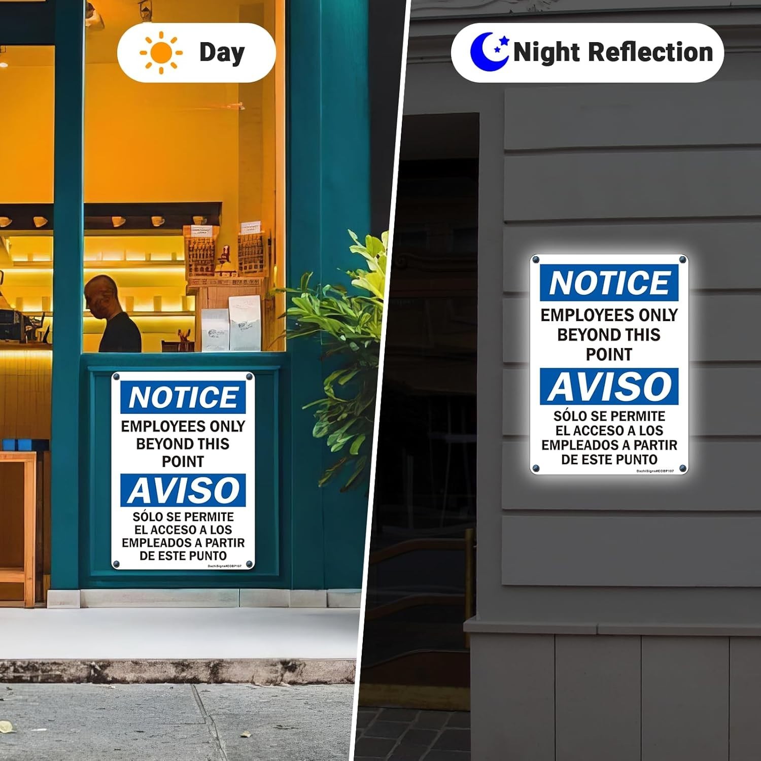 10 »x7 » Rust-Free Reflective &lsquo;No Customers Allowed&rsquo; Sign – 2 Pack, Easy Install