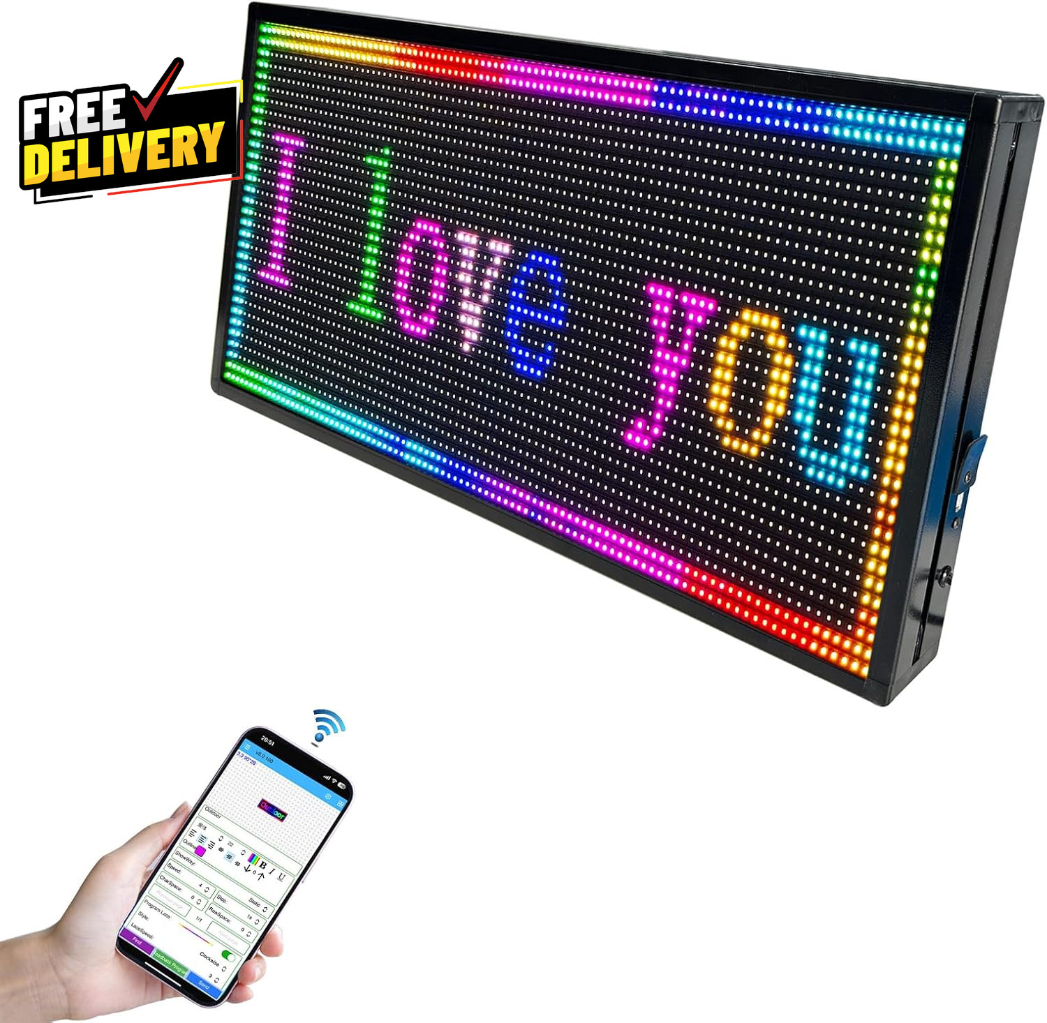 26×14 Programmable Scrolling LED Sign Waterproof Digital Display Board for Wall…