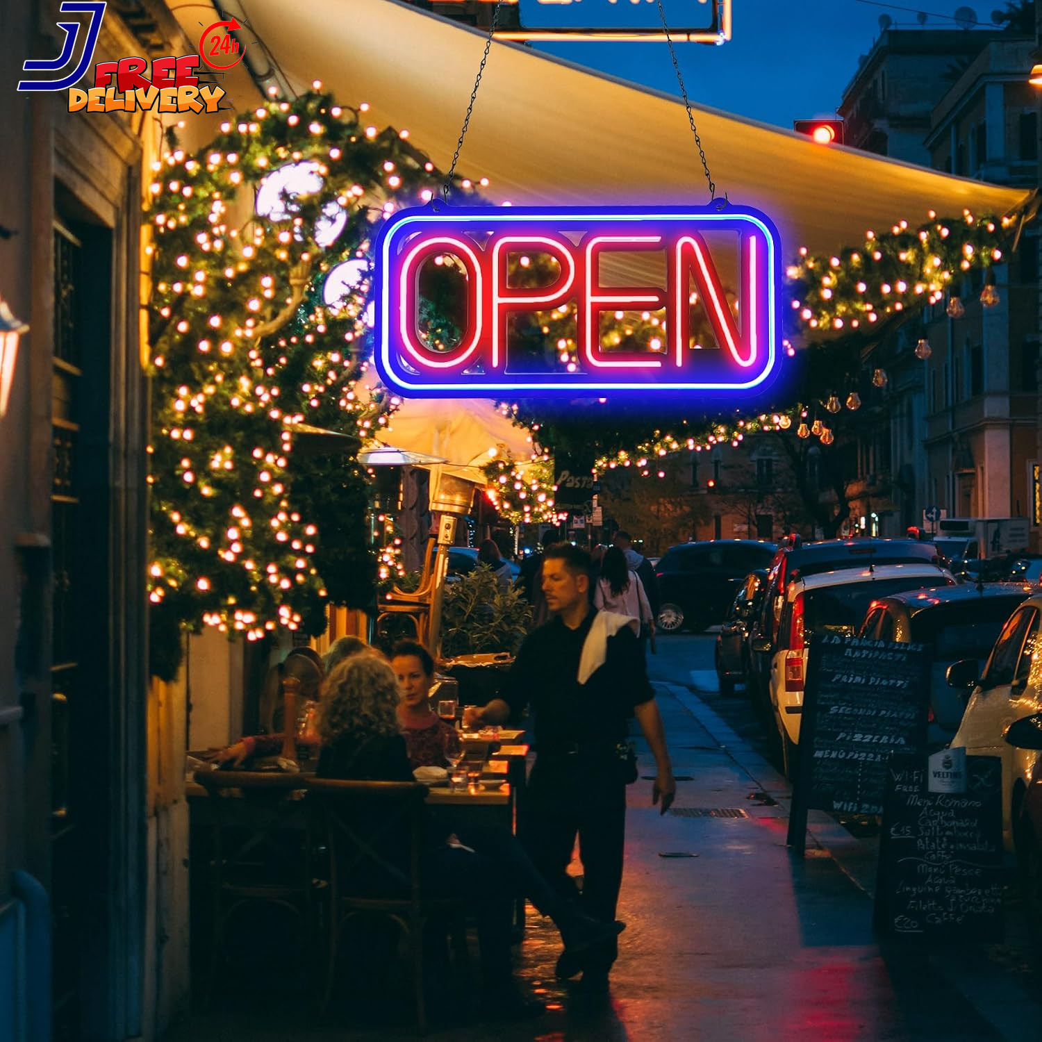 Bright LED Open Sign for Business 32×16 Inch with Remote & Flashing Mode