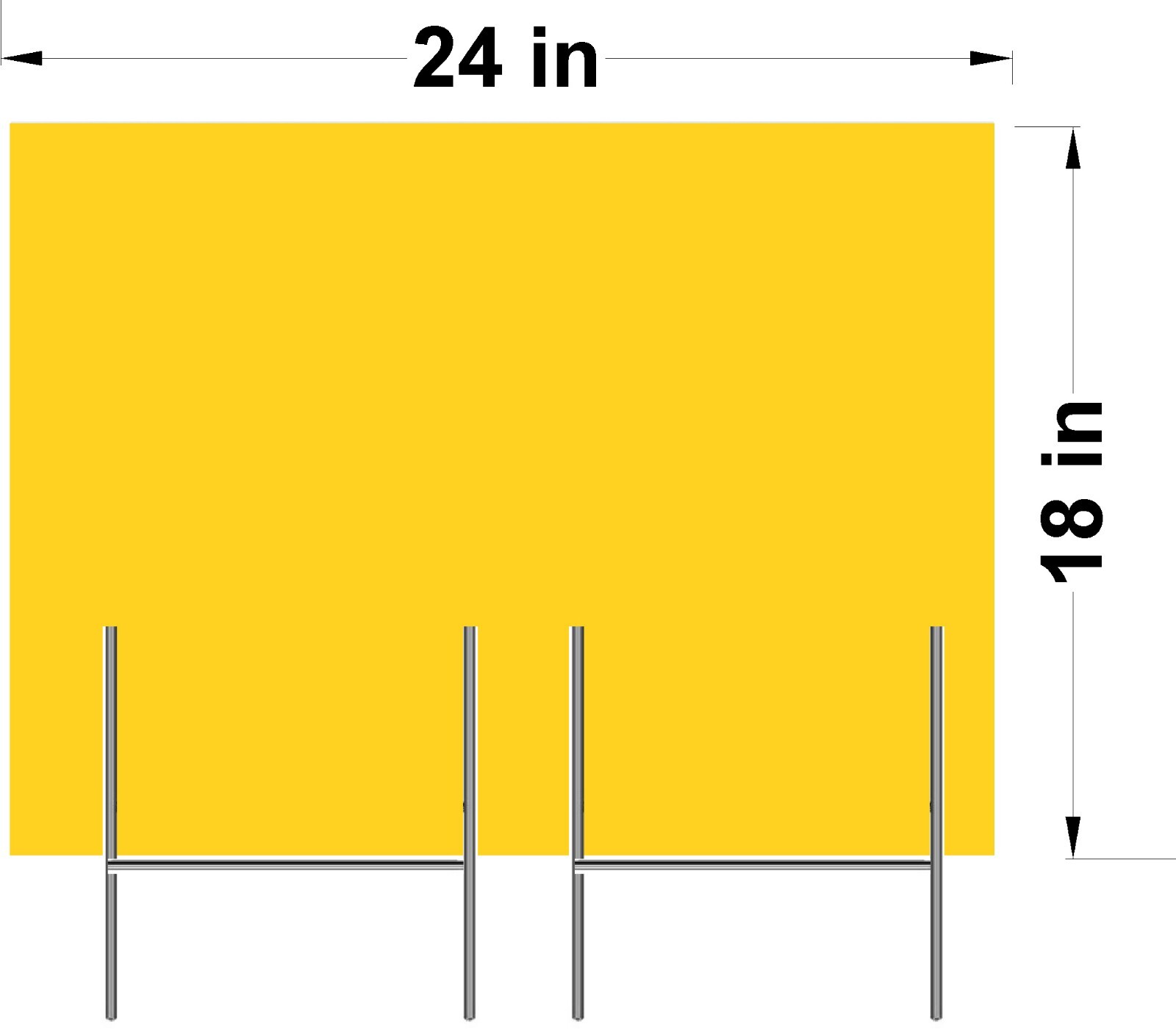 50 Pack Yellow Yard Signs 18 »x24 » & 100 H-Stakes 12 » Brand New Ship Same Day