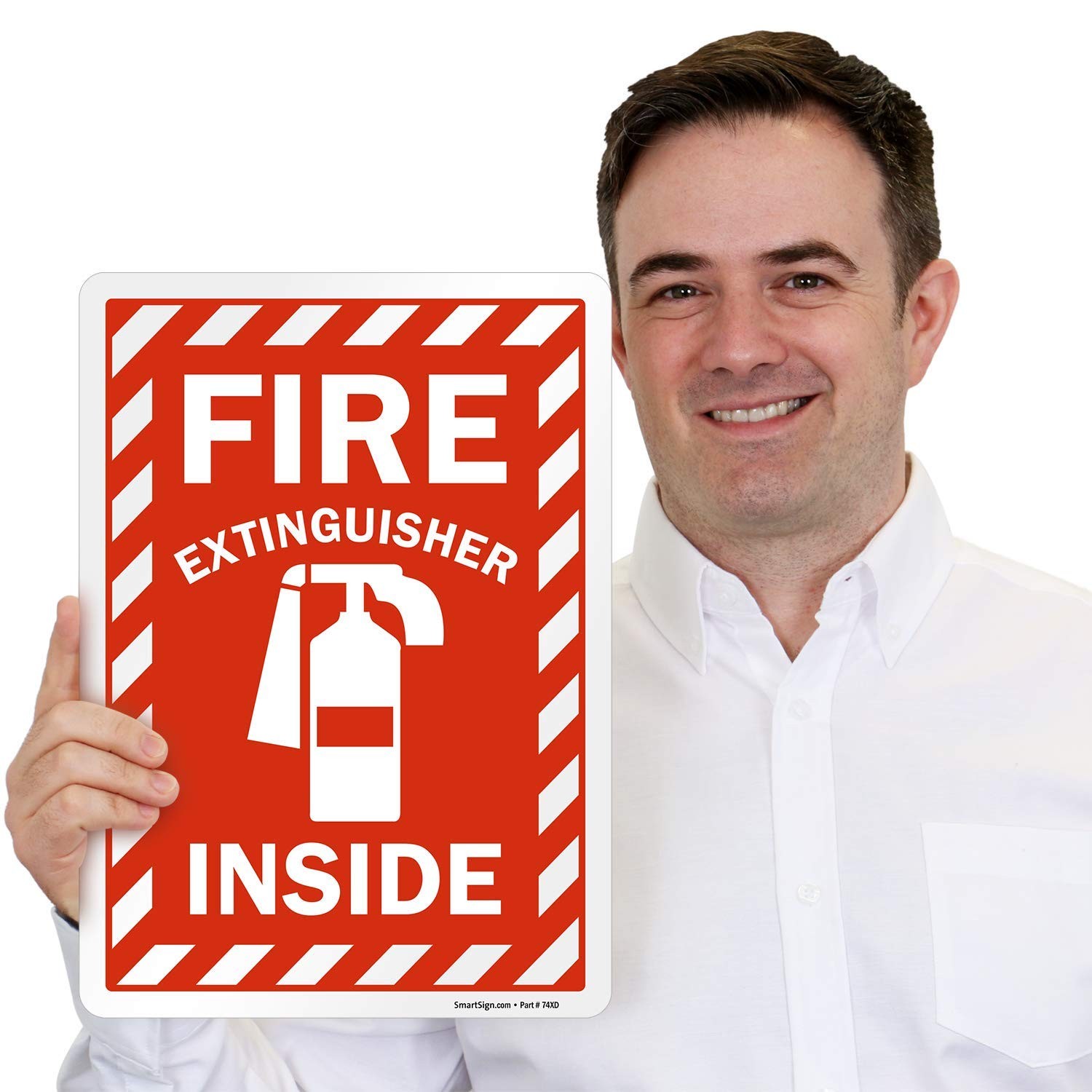10×14 inch « Fire Extinguisher Inside » Label Laminated Vinyl for Wall Door
