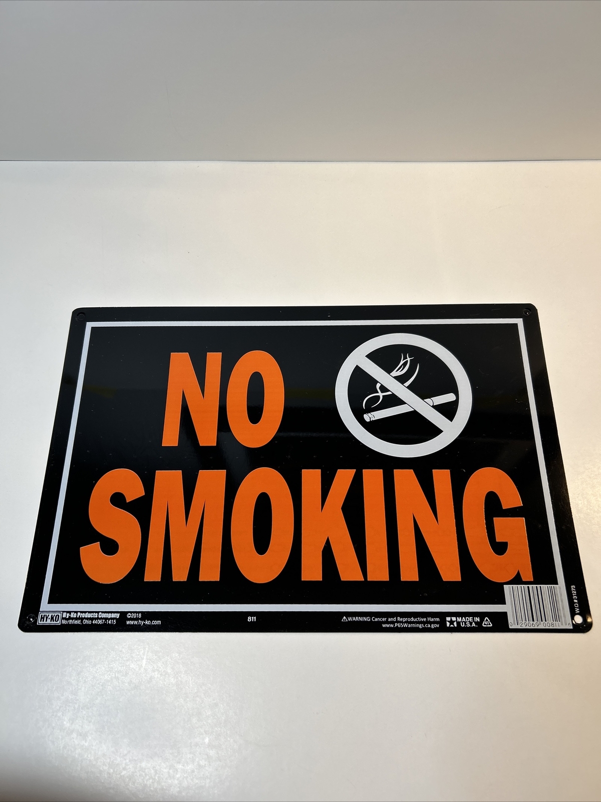 HY KO Products 811 « No Smoking » Sign 9&Prime; x 14&Prime; Metal Sign