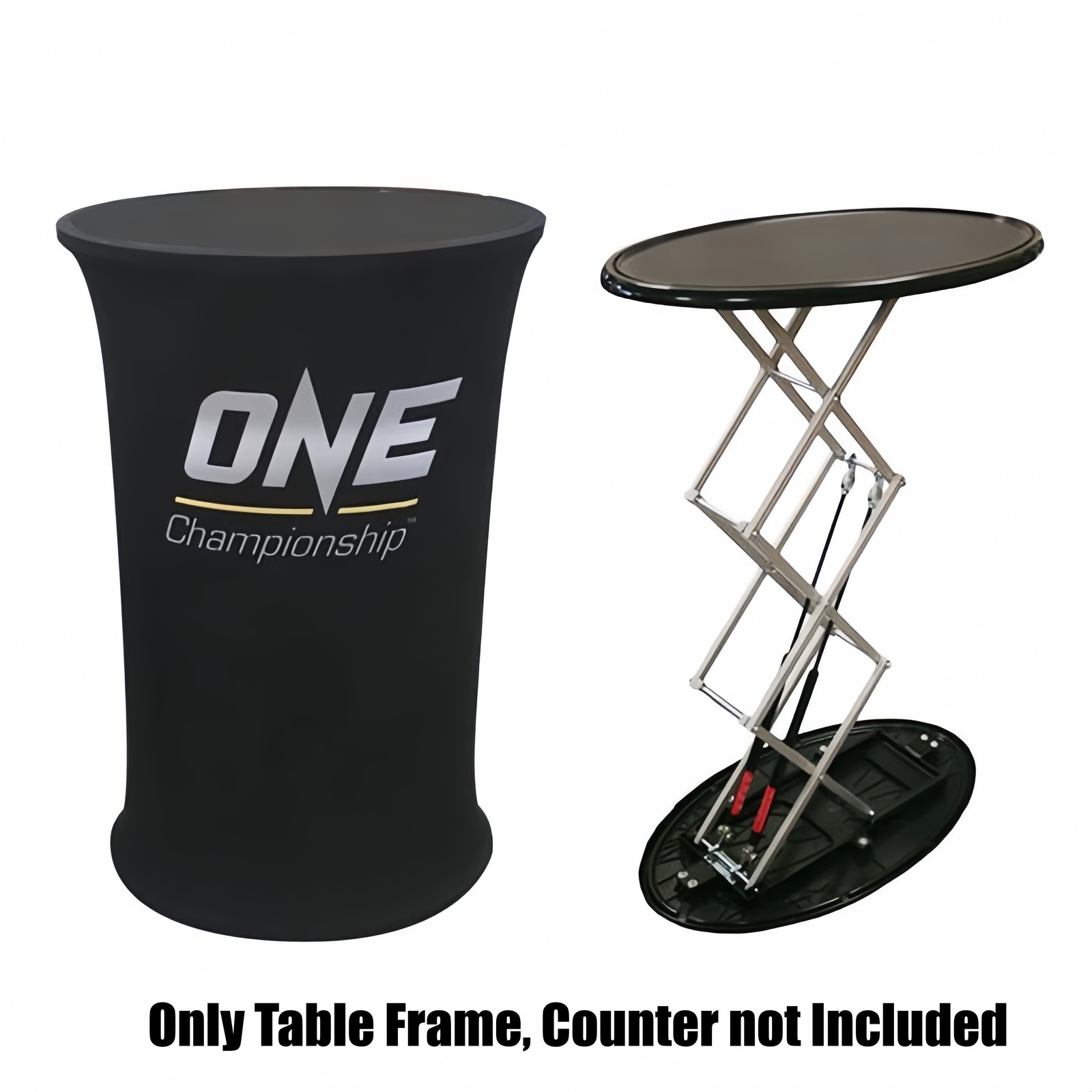 Quick-Pop Portable Display Counter with Plastic Cylinder Lift & Elastic Fabric