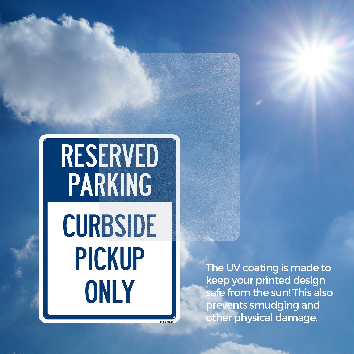 Reserved Parking Curbside Pick-up Only Public Safety Sign, Decal 5 or 10 Pack