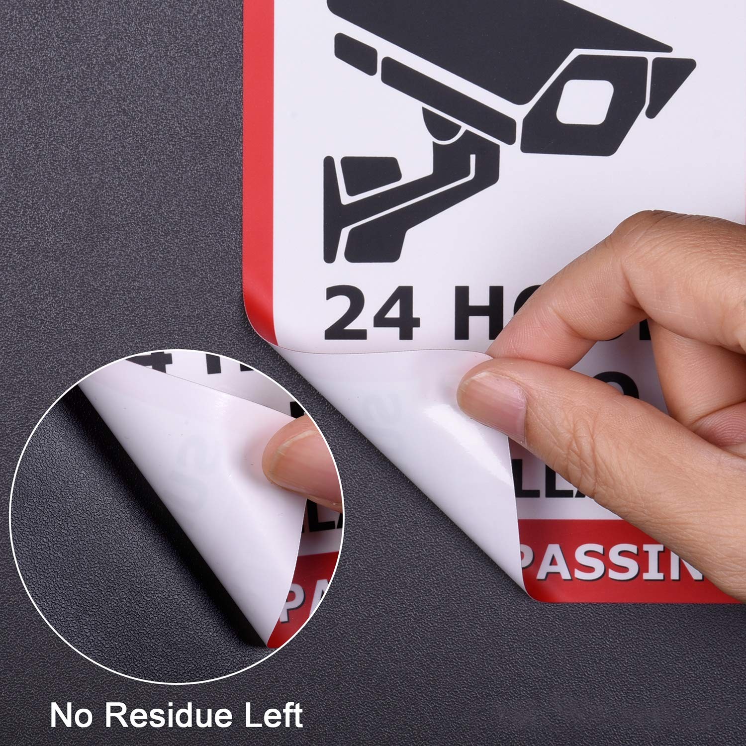 10 Pack 24 Hour Video Surveillance Sign CCTV Security Camera Sign, 4 X 6 Inch N