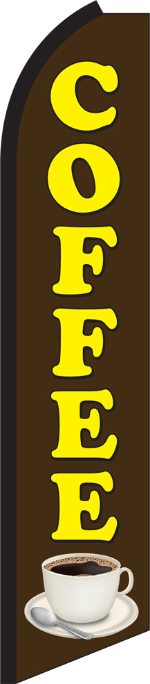 Coffee 15&prime; Tall Swooper Flag & Pole Kit Feather Super Banner