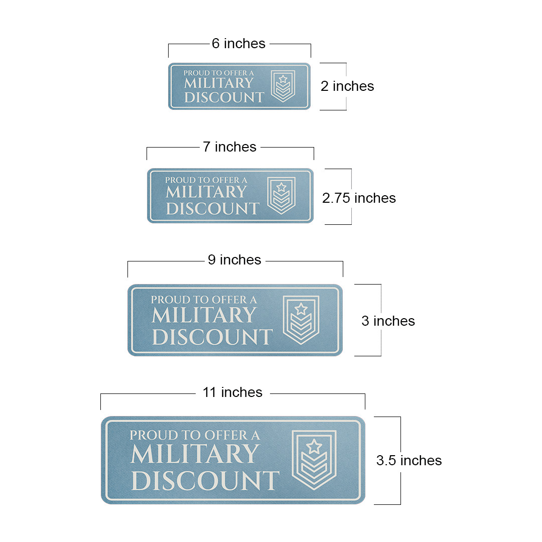 Standard Plus Proud to Offer A Military Discount Wall or Door Sign