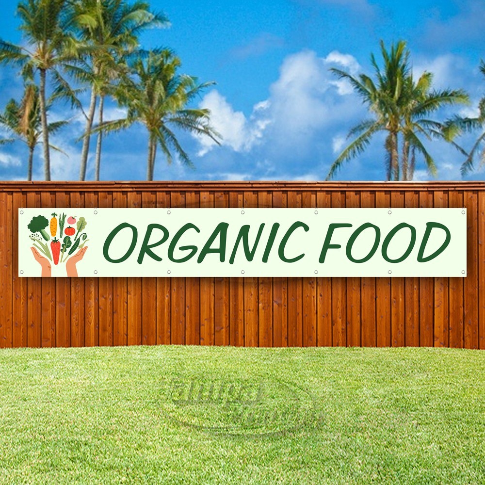 ORGANIC FOOD Advertising Market Restaurant Vinyl Banner Flag Sign USA XL02234