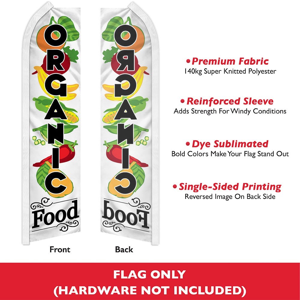 Organic Food Swooper Flutter Feather Flag Fresh Produce Food Business Flag