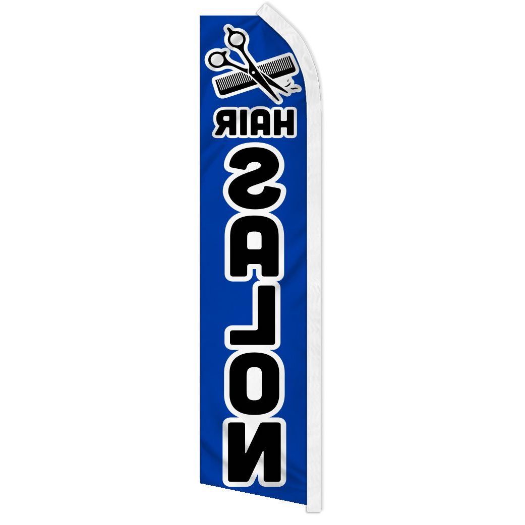 « HAIR SALON » advertising super flag swooper banner business sign beauty spa cut
