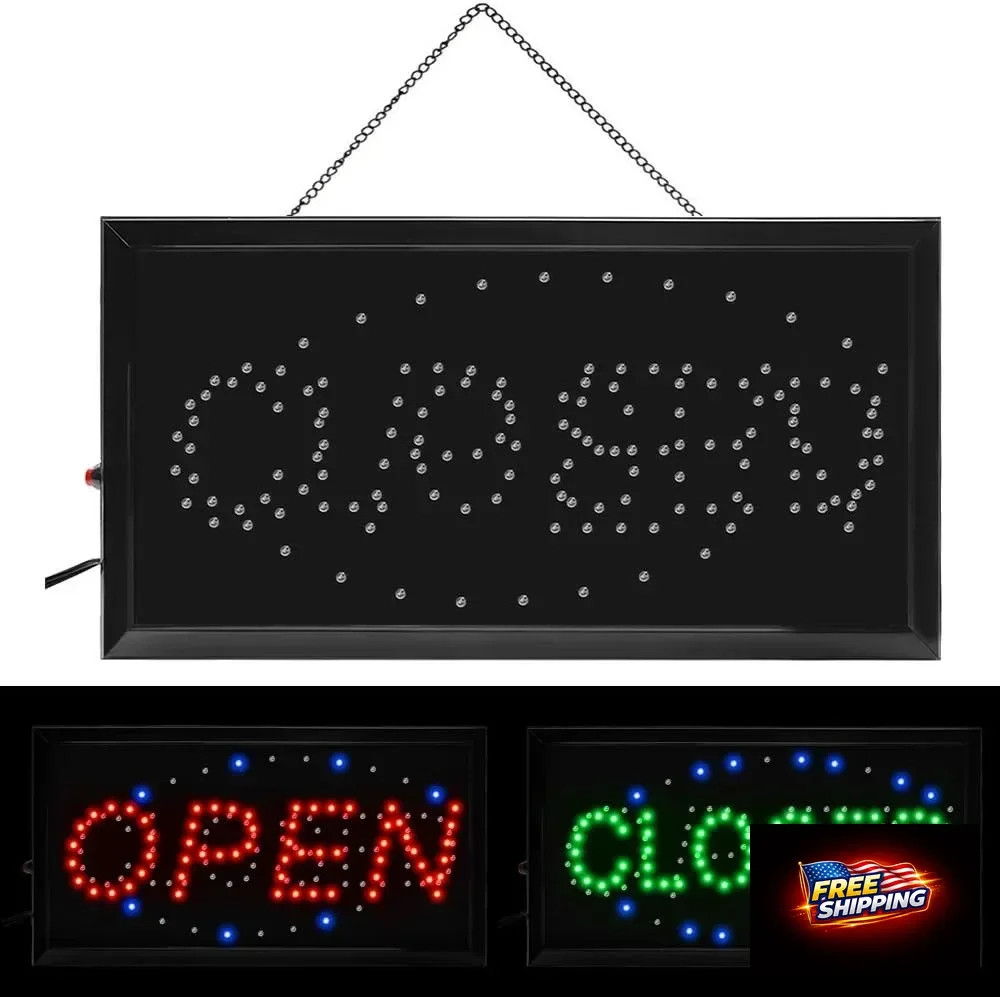 Boshen Led Open Signs Decor for Business Mart Shop Store Bar Cafe Barber ATM Now