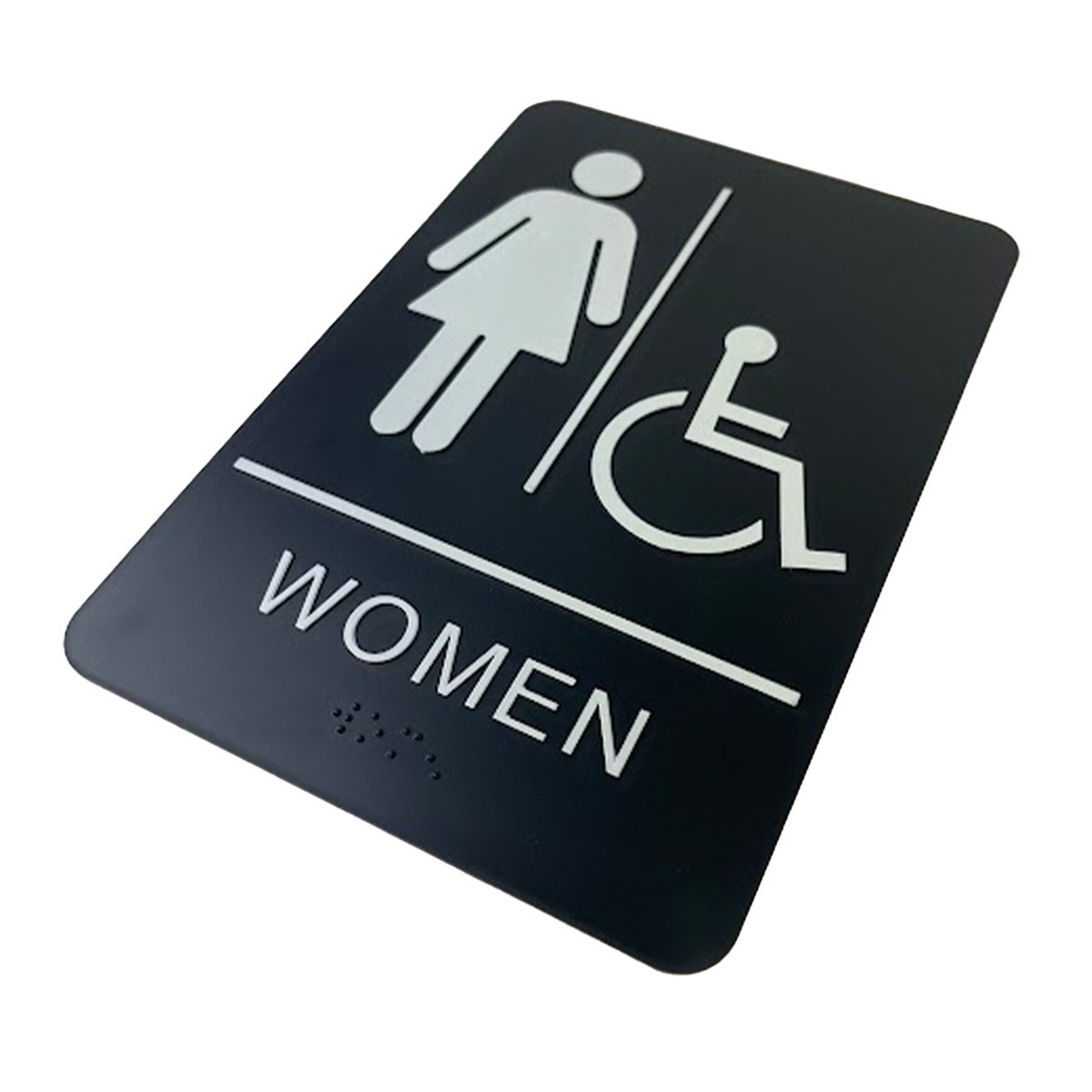 Women&rsquo;s Handicapped Restroom Sign with Braille