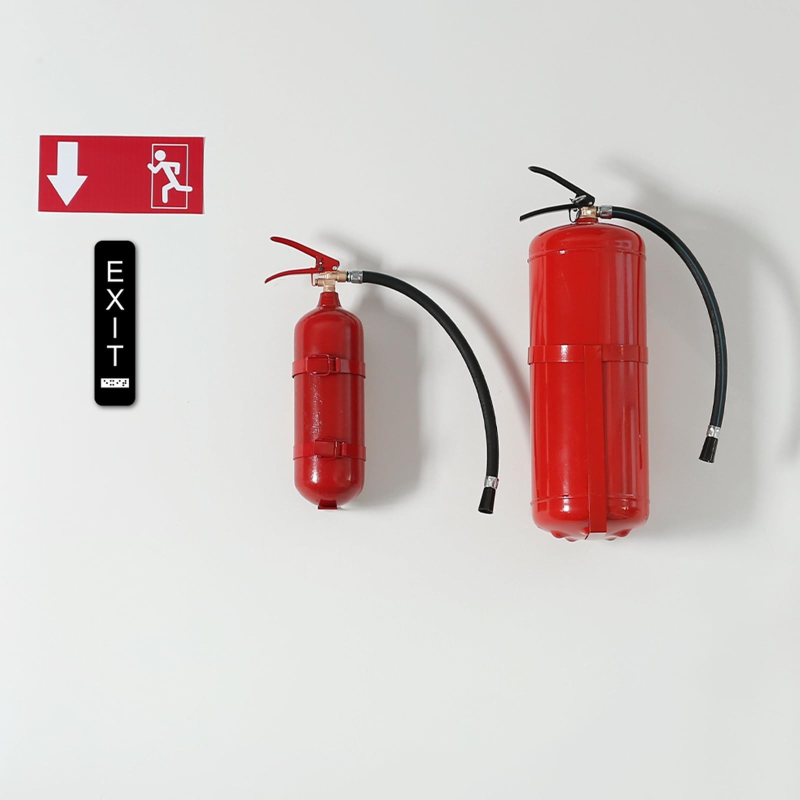 Tandefio 4 Pcs Vertical Exit Sign with Braille 8 x 2 Inch Exit Signs for Busi…