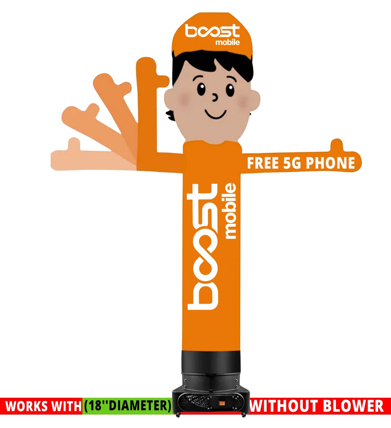 10ft Boost Mobile Inflatable One-Arm Waving Man {Without Blower} Works with 18&Prime;