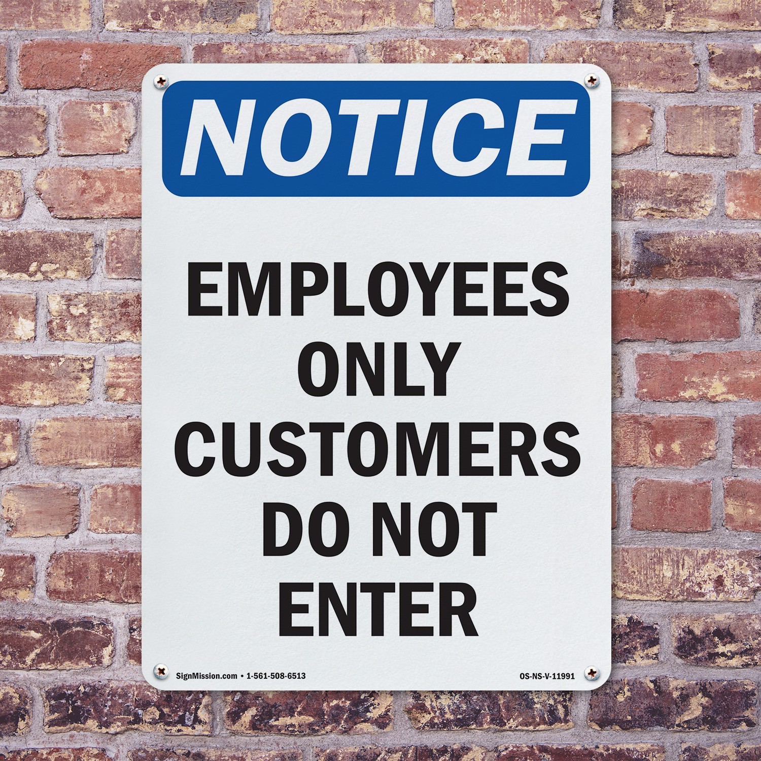 Employees Only Customers Do Not Enter OSHA Notice Sign Or Decal – 5 or 10 Pack