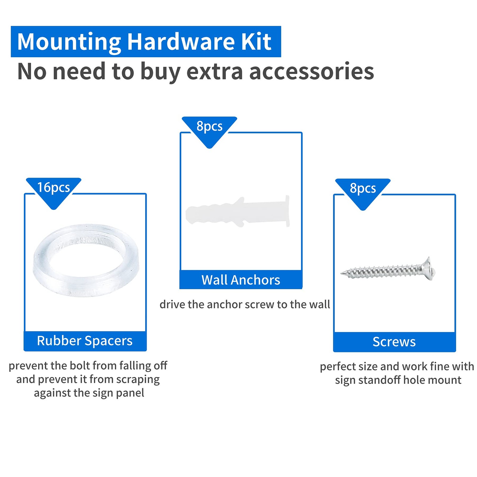 MTRSOCHO 8 Pack Standoff Screws 3/4 x 1 Inch Black Sign One Size,