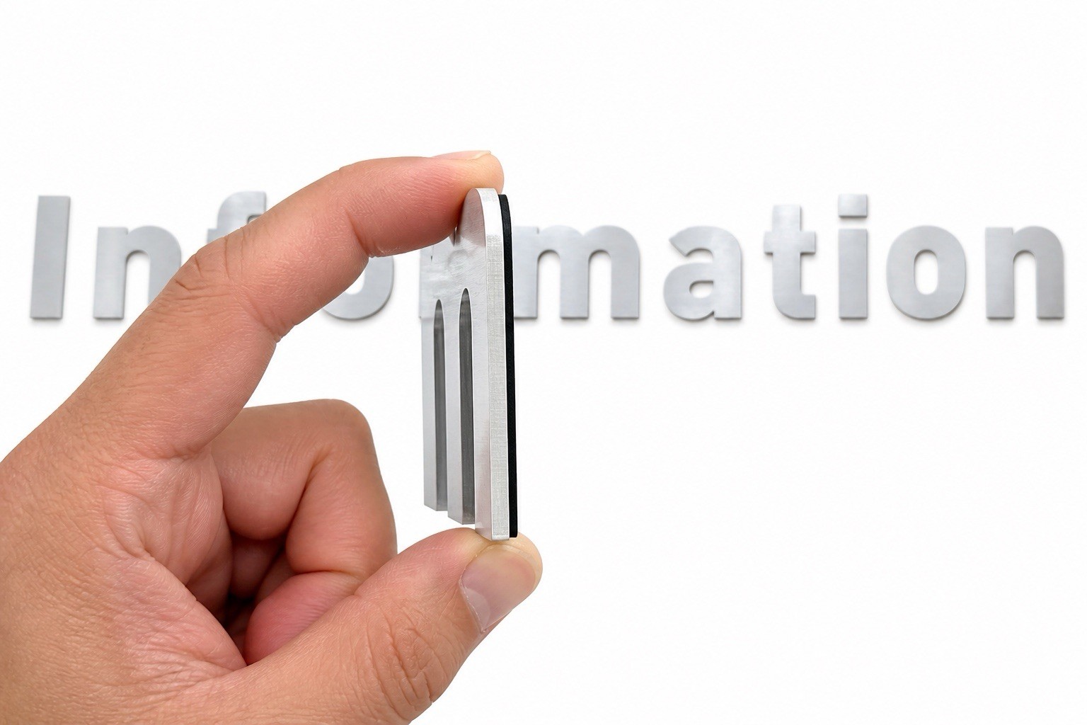 Tactile Letter Sign “Information” 3” Brushed Aluminum Wall Office Lobby