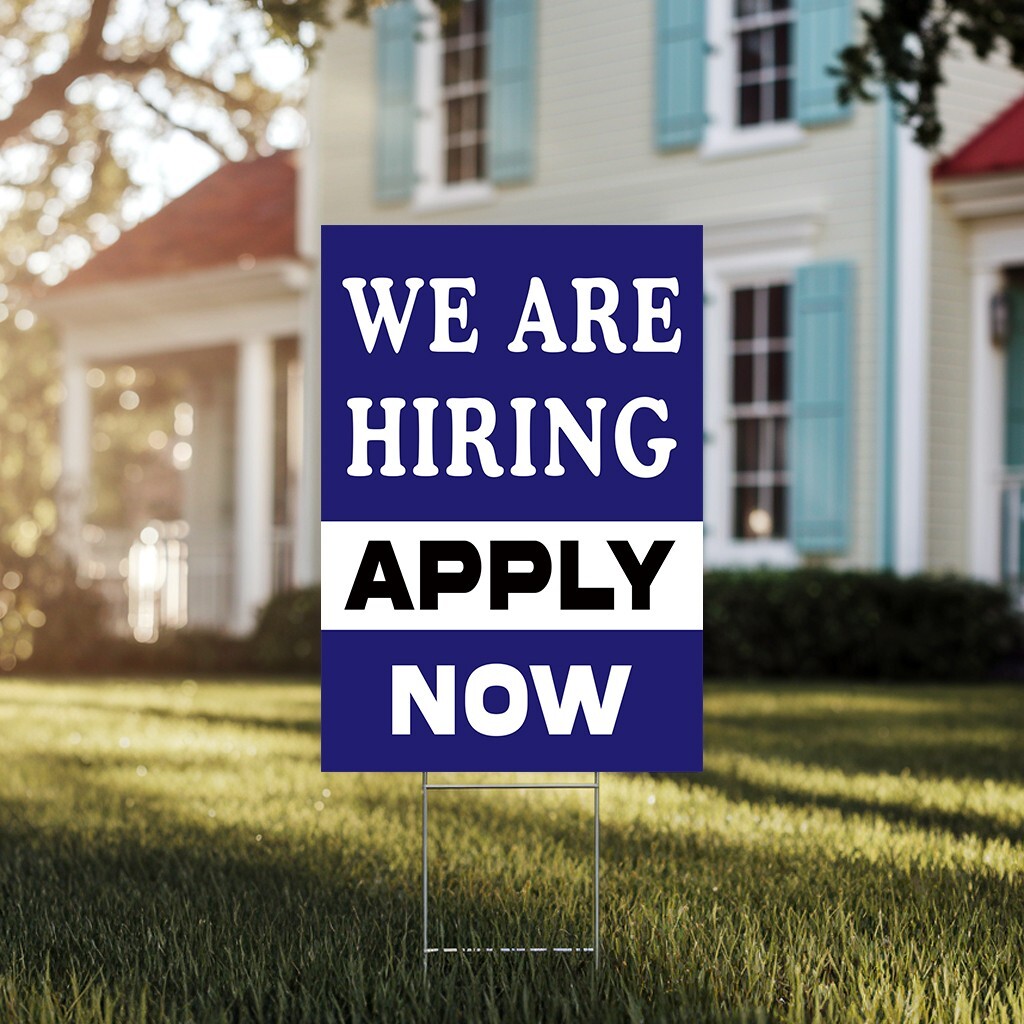2PC Now Hiring Sign Help Wanted Hiring Signs for Business Double Sided Yard Sign