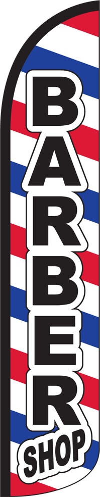 Barber Shop 15&prime; Tall Windless Swooper Feather Banner Flag & Pole Kit