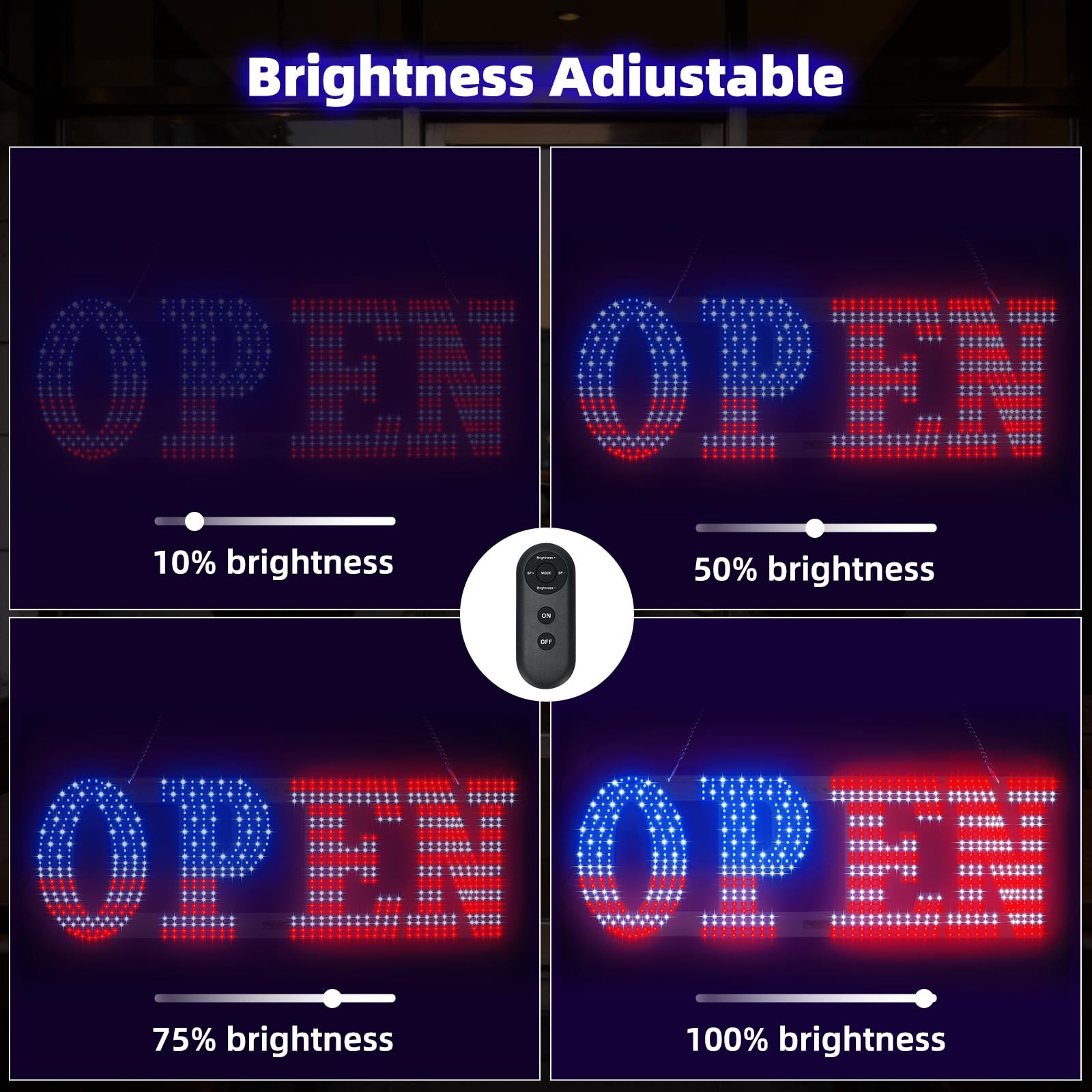 LED Open Signs for Business, 30&Prime; x 10&Prime; Large super Bright LED open Sign, Dimm…