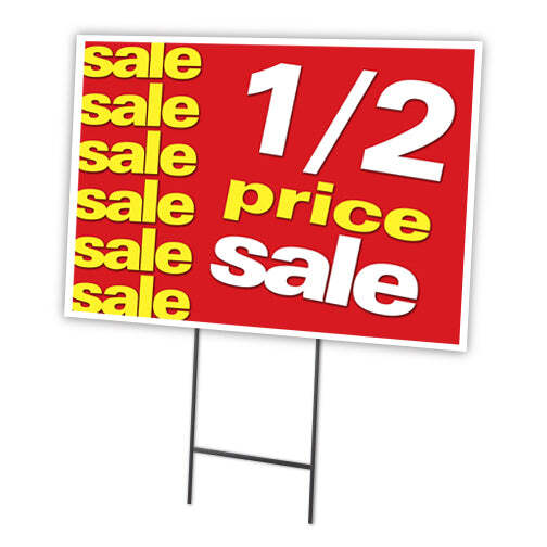 1-2 Price Sale Yard Sign & Stake outdoor plastic coroplast window