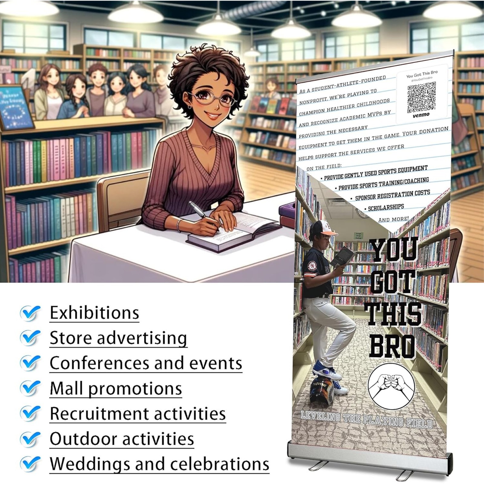 Retractable Banner Stand with Padded Bag 24&Prime; 31.5&Prime; 33.5&Prime;36&Prime;40&Prime;48&Prime;60&Prime;x72~80&Prime;