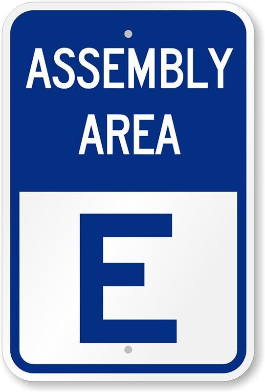 Assembly Area Sign Aluminum Weatherproof 8×12 Inches Outdoor Durable
