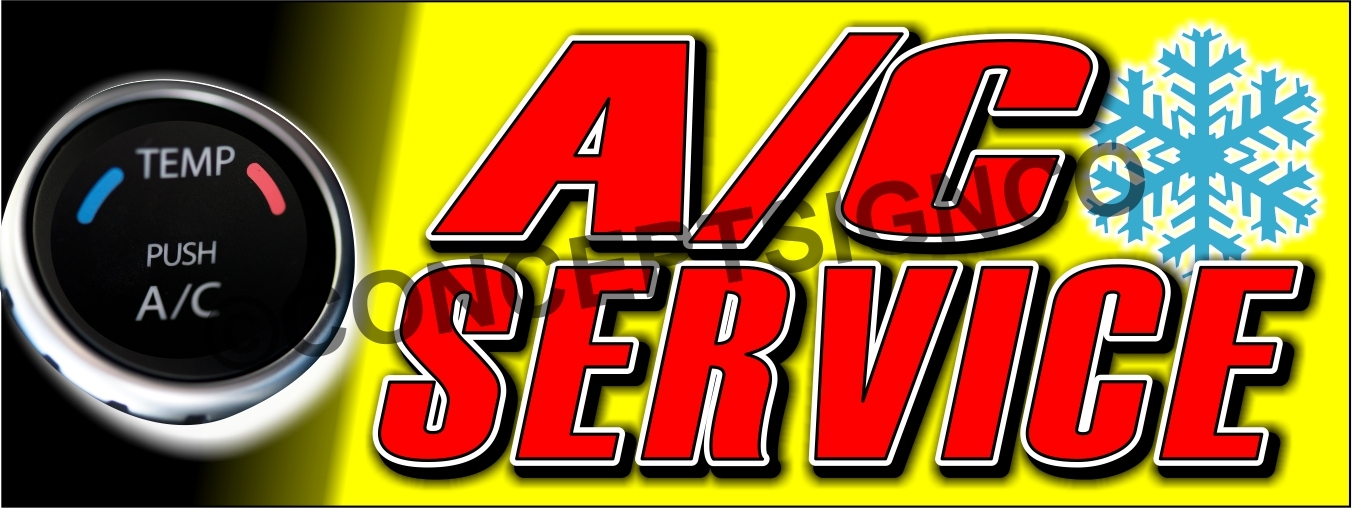 4&rsquo;x10&prime; A/C SERVICE BANNER XL Outdoor Sign Car Auto Shop Air Conditioning Repair
